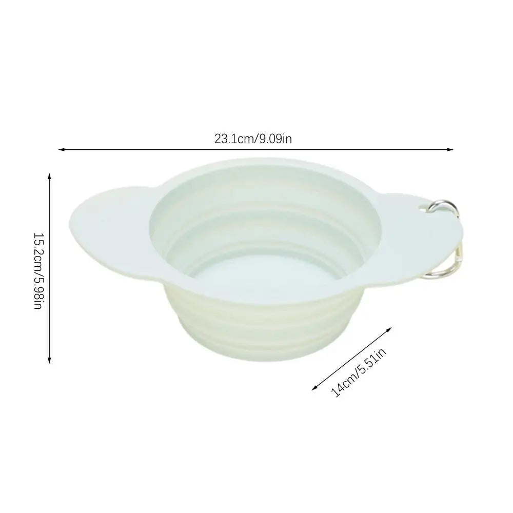 Dog Bowl Pet Collapsible Bowls Silicone Portable Foldable 600ml Dog Feeder Dog Dispenser Water Or Food Pet Feeding Watering Dish