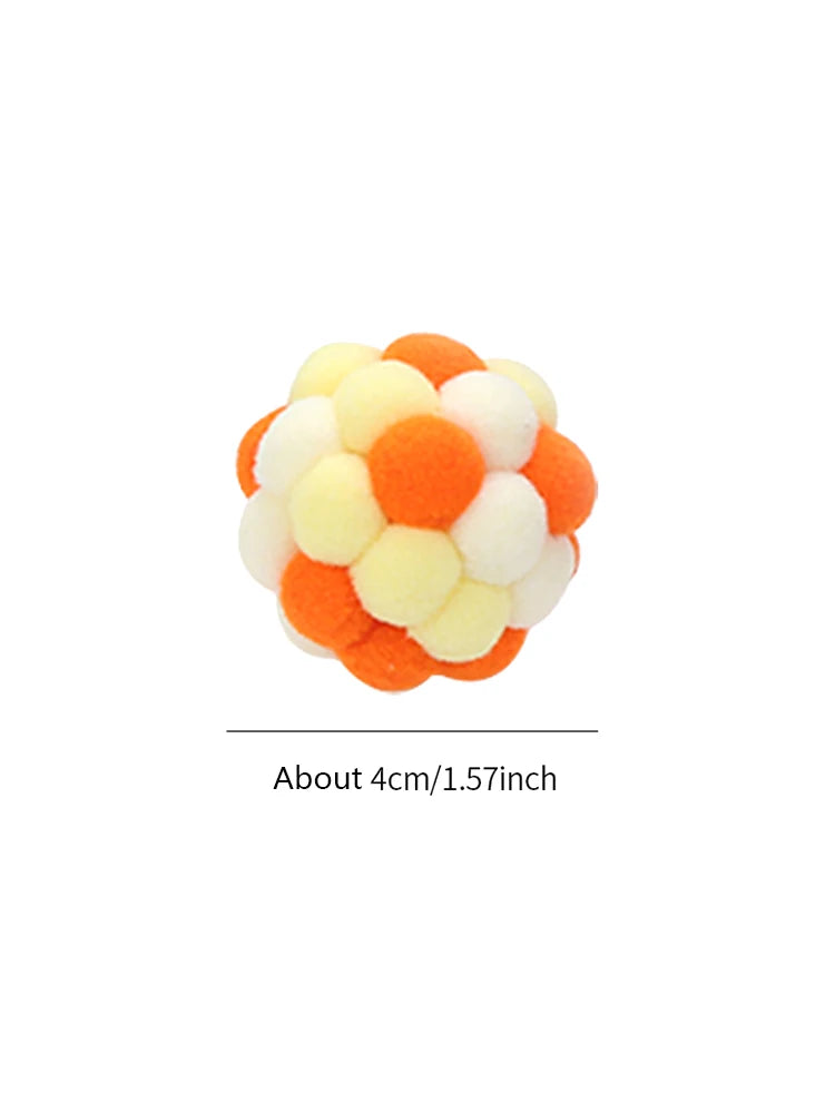 Cat toys Colorful handmade bell ball Elastic ball interactive chase pet supplies