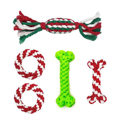 Pet Toy Chew Teething Cotton Rope Knot BonesToys For Dog Tooth Clean Ball Bite-Resistant  Dog Chew Puppy Training InteractiveToy