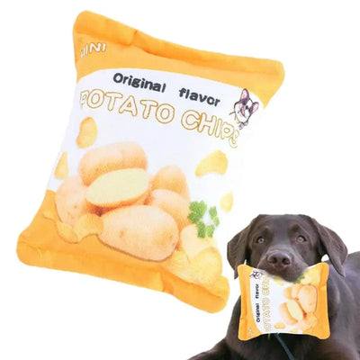 Dog Toy Potato Chip Bag Squeaky Snack Bag Dog Toy Molar Toy Snack Bag Dog Toy Interactive Plush Pet Toy Puppy Teething Toy