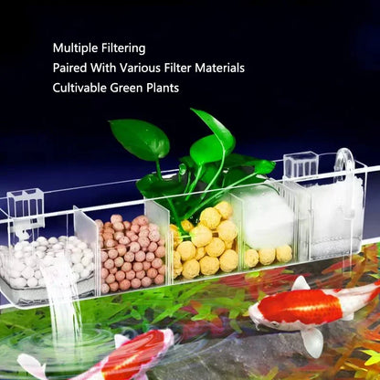 3in1 Fish Tank External Filter Box Plastic Filter Dry and Wet Separation Small Silent External Suspend Aquarium Drip Overflow