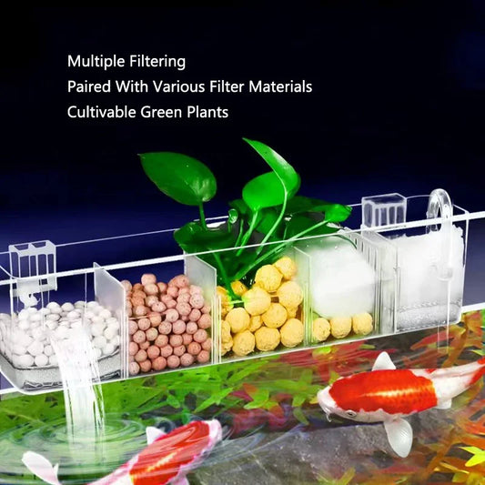 3in1 Fish Tank External Filter Box Plastic Filter Dry and Wet Separation Small Silent External Suspend Aquarium Drip Overflow
