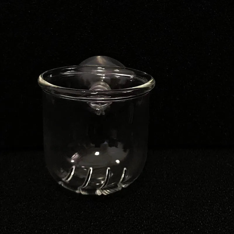 1Pc Glass Aquarium Feeder Hanging Fish Tank Mini Crystal Pot Polka Water Potted Planting Cylinder Cup Aquarium Decor Accessories