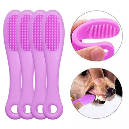 4pcs Pet Finger Toothbrush Cat Dog Silicone Toothbrush Comfortable And Safe Convenient And Easy To Use Keep Your Pet's Oral Heal