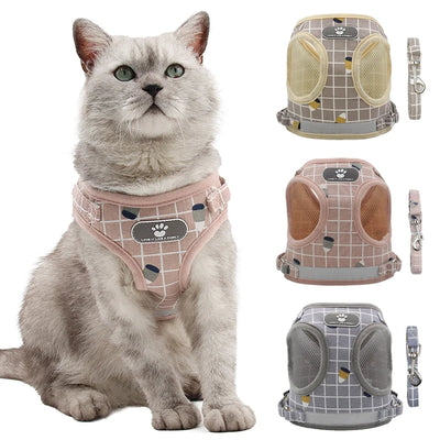 Reflective Pet Cat Harness and Leash Set for Cats Gotas Sphynx Harnesses Walking Dog Leash mascotas Accesorios szelki dla kota