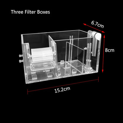 Fish Tank Waterfall Filter Box Wall Mounted Built-in Silent Circulating Water Purifier For Fish Tank Aquarium With Water Pump