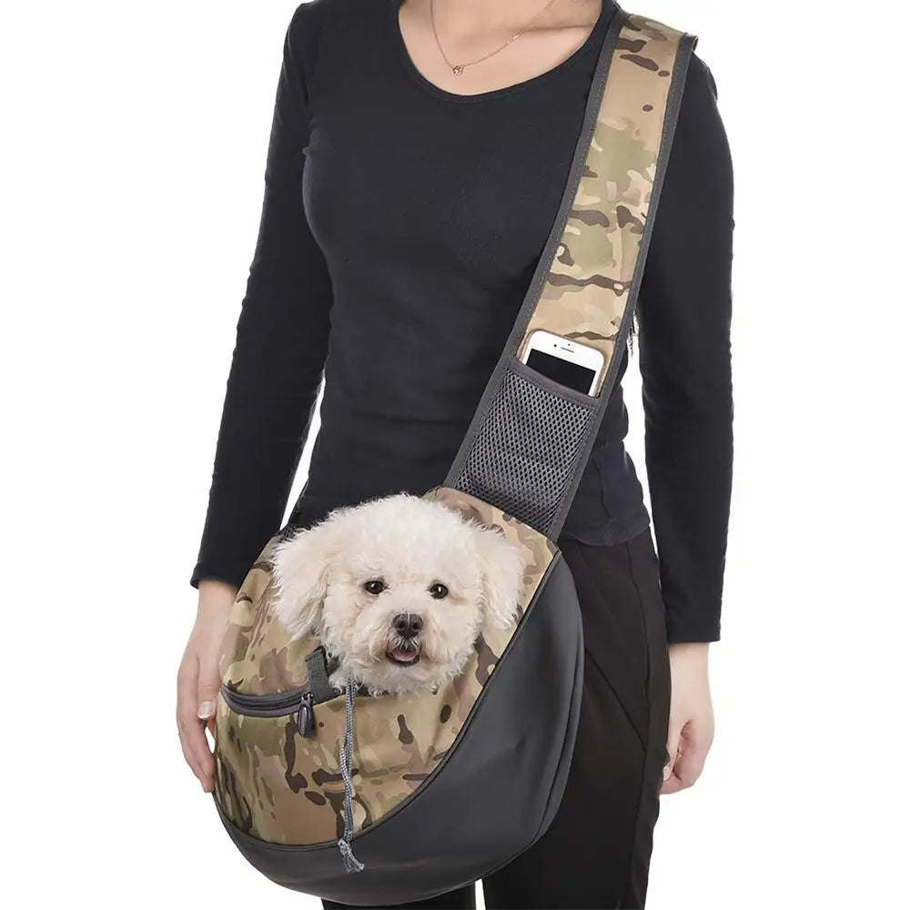 Dog Cat Sling Carrier Breathable Crossbody Puppy Carrying Purse Bag Thick Padded Adjustable Shoulder Strap Sling Bag Carrier For