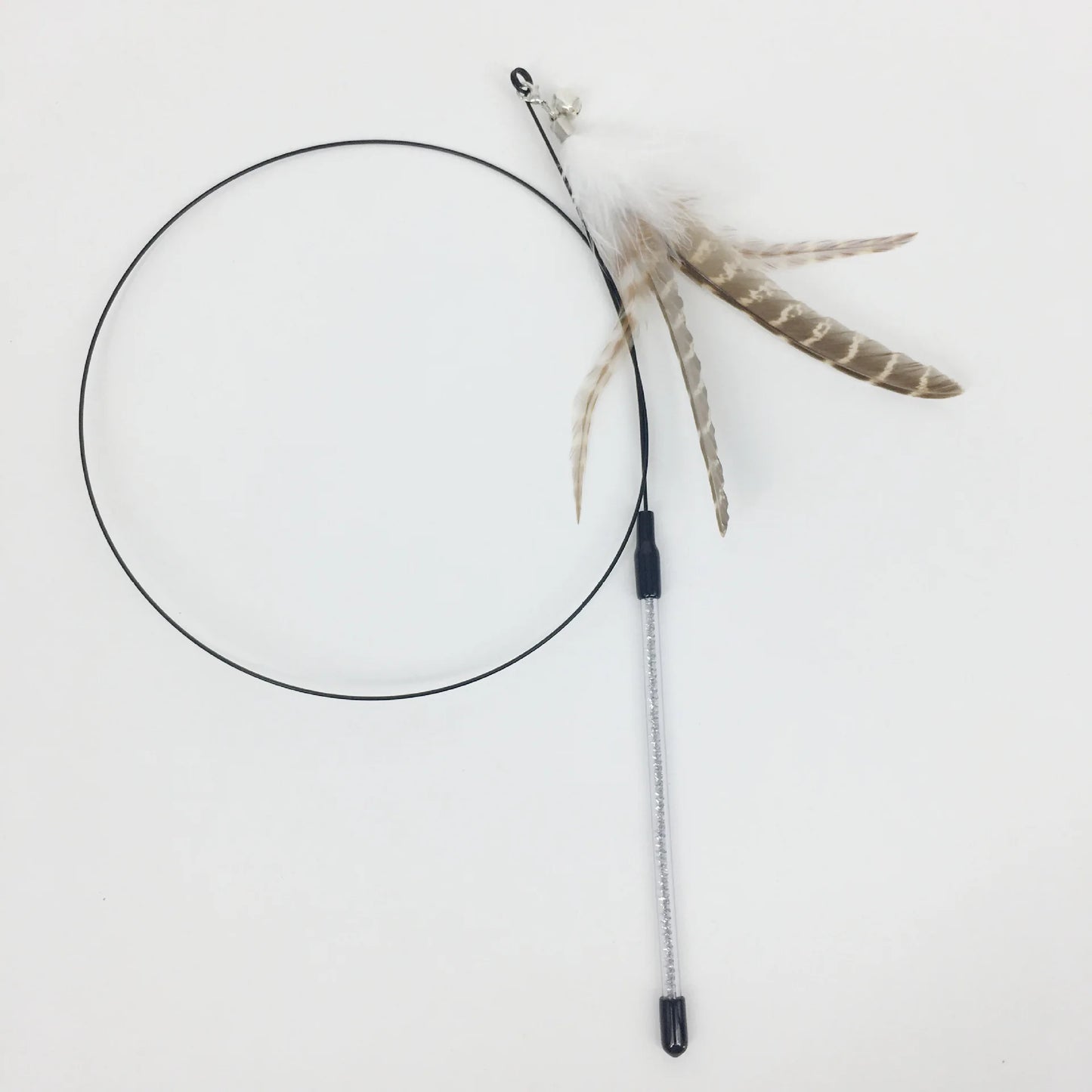 Interactive Cat Toy Handfree Cat Stick Playing Kitten Playing Teaser Wand Toy Suction Cup Bird/Feather Cat Wand Pet Supplies