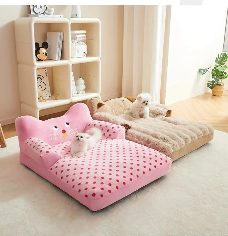 Dog Bed Large Dog Sofa Big Pet Beds Dogs Baskets Supplies Mat Small Breeds Fluffy Medium Cushion Kennel Puppy Accessories