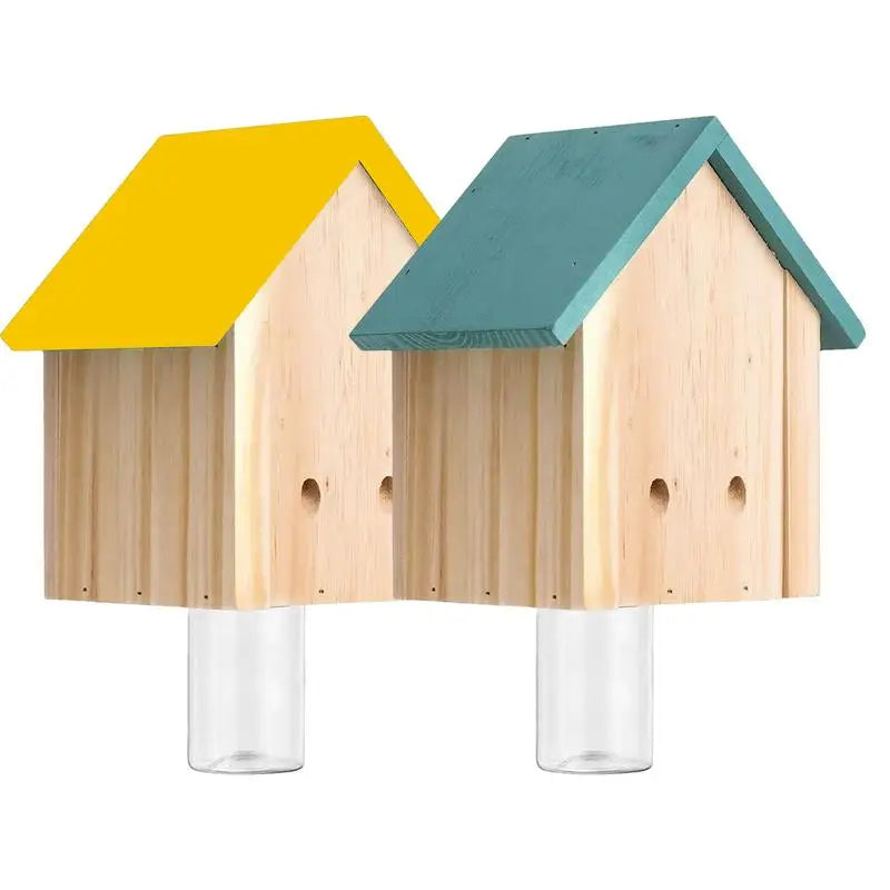 Wood Bee Traps for Outside Natural Cabin Style Carpenter Bees Traps for Outdoors Bee Catchers for Outside Hang from Eaves Deck
