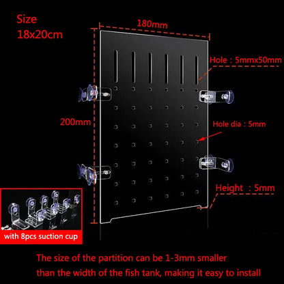 Transparent Acrylic Fish Tank Isolation Board Aquarium Grid Separation Separator Portable Water Supply Acrylic Divider Terrarium
