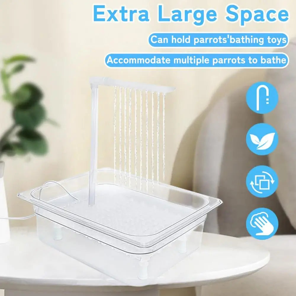Bird Shower Box Automatic Parrot Bath Fountain Multipurpose Bird Bathtub With Multiple Faucets For Parakeet Cleaning Supplies