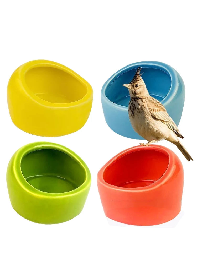 Imitation Ceramic Bird Feeder bowl Plastic Parrot Feeding Food Drinking Bowl for Parakeet Lovebird Finches Bird HamsterSupplies