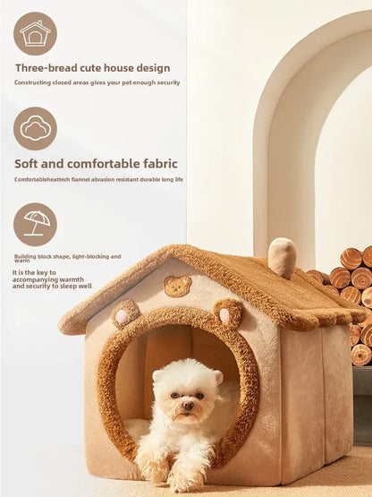 The kennel is universal in all seasons, the house type is small, the dog can be dismantled and washed, the dog house cat litter