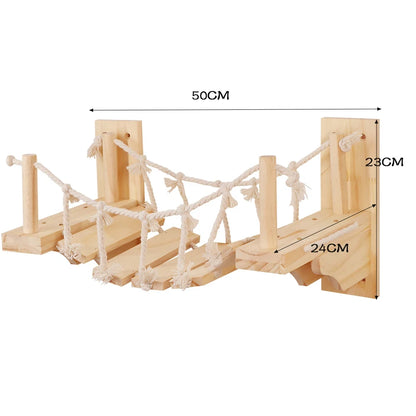 Cat Wall Shelves 100CM Long Cat Bridge for Indoor Cats Climber Cloud Shelf Kitty Bed and Perches Wooden Cat Wall Furniture