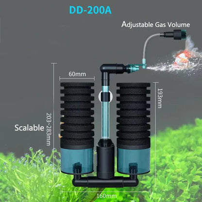 Aquarium USB Filter With Water Pump Electric For Fish Tank Air Pump Skimmer Biochemical Sponge Aquarium Bio Filter USB Connector