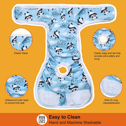 Washable Female Dog Diapers for Dog Period Panties,Comfy Reusable Physiological Panties Doggy Diaper for Small Medium Large Dogs