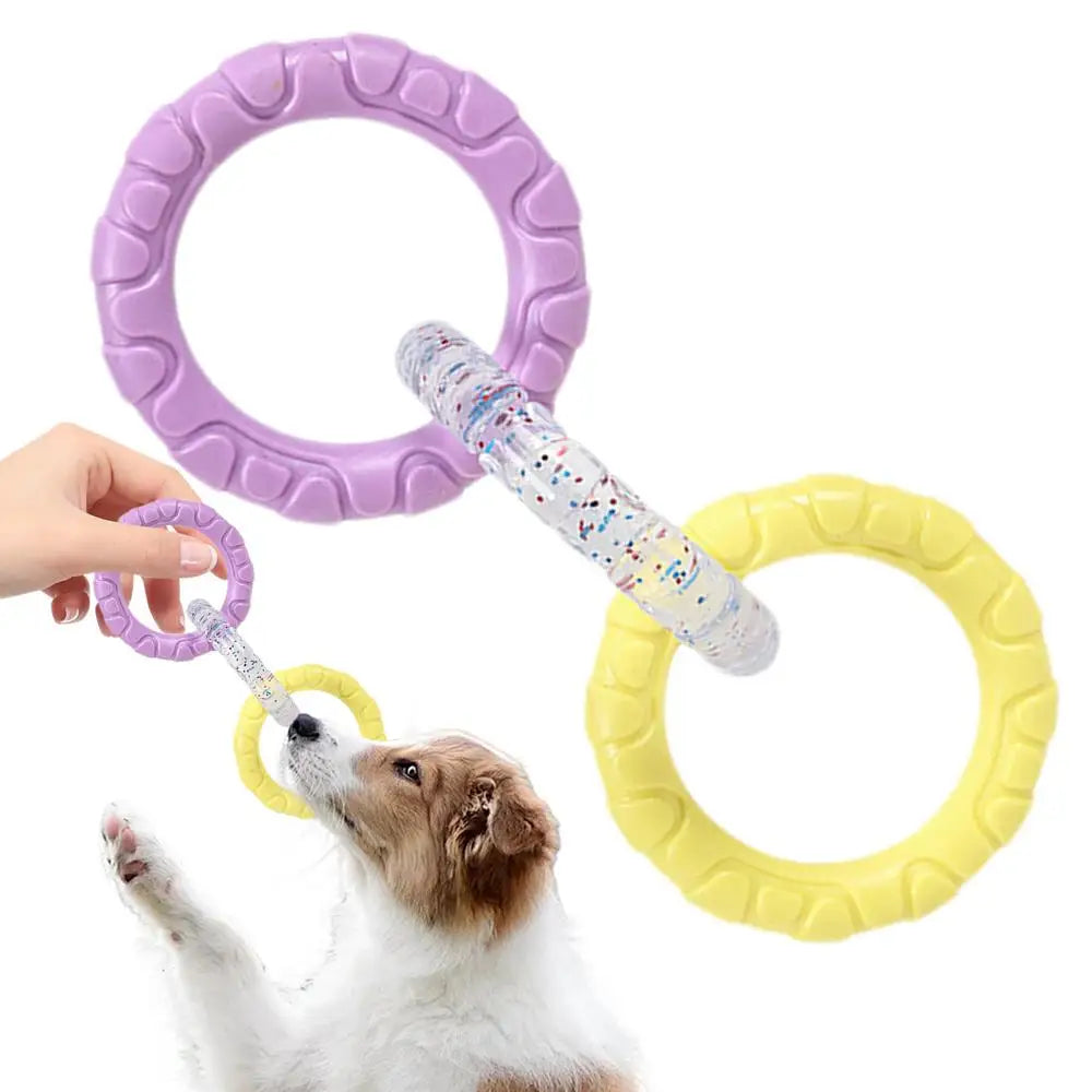Dog Pull Toy Tough Chew Toys Indestructible Rings Dog Exercise Interactive 3 Rings Teeth Bite-Resistant Toys Puppy Teeth Clean