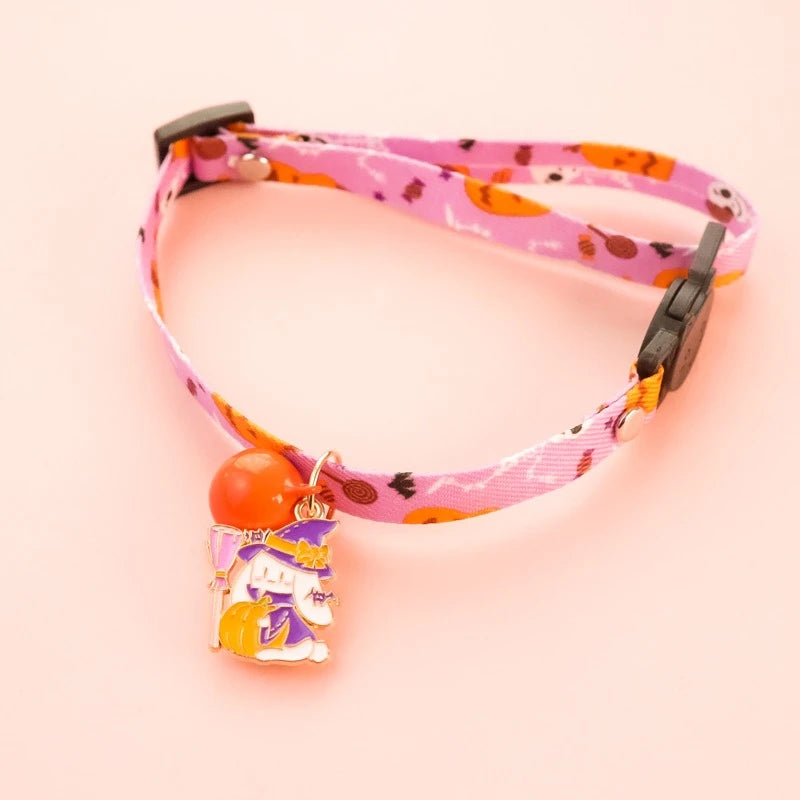 Lightweight Halloween Dog Collars Durable Skull Bat Pendant Cosplay Neck Accessories for Cats Personalized Decorate Pet Necklace