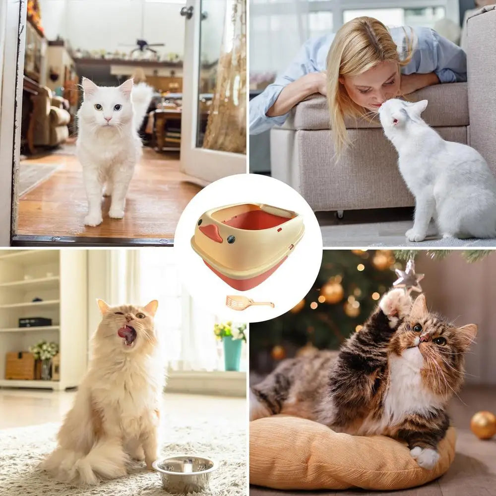 Large Cat Pan Cat Litter Pan Cat Litter Pan Cat Litter Container For Poop Large Cat Pan Litter Container With Scoop High Sided