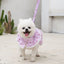 Pink Flower Puppy Harness Mesh Breathable Small Girl Dog Cat Vest Harness Cute Doggy Lace Dress Harness with Leash for Walking