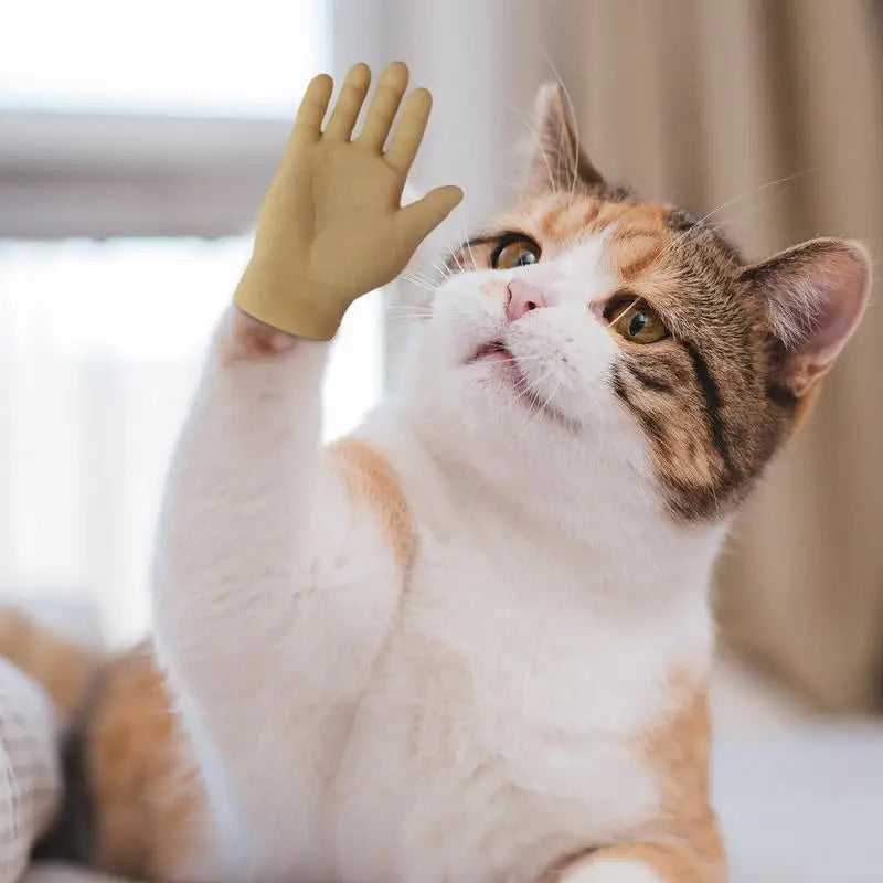 Mini Hands For Cats Paws Mini Finger Puppets Fake Small Finger Hand Puppet Fake Hand Toy Silicone Dog Funny Finger Puppets