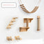 Cat Wall Mounted Climbing Shelves Bridge For Tree Cat Scratching Post Wooden Stairway Shelves Sisal Ladder Cat Climbing Frame