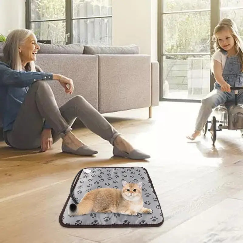 Cat Heating Pad Auto Shut Off Cat Bed Dog Heat Mat Heating Pad Waterproof Thermostat Electric Heated Mat Electric Pet Heated Bed
