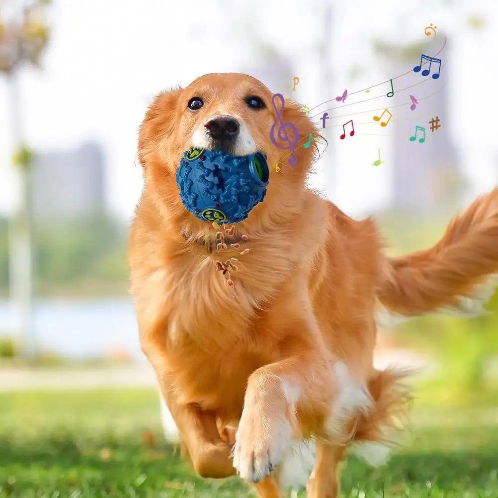 Dog Giggle Ball Teething Ball Toys Interactive Slow Feeder Balls Creative Dog Leaky Ball With Giggle Sound For Dogs Foraging