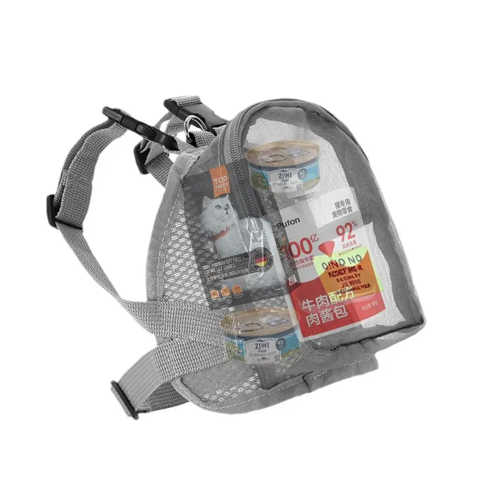 Dog Backpack Mesh Dog Harness Backpack With Adjustable Pet Harness Vest No Pull Dog Saddle Bag Cute Doggie Backpack Carrier Fit