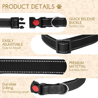 Pet Nylon Reflective Collar Cat and Dog Collar Adjustable Reflective Cat and Dog Collar