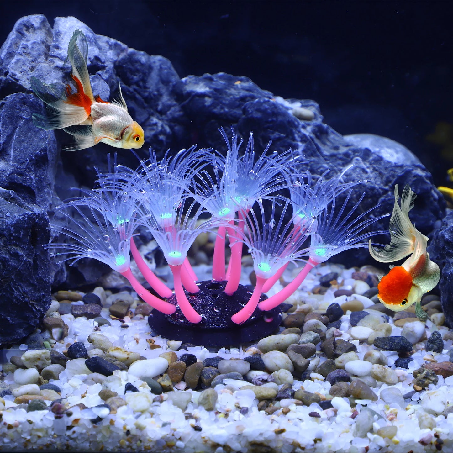 UXCELL Luminous Mushroom Plants Glowing Coral Plastic Artificial Aquarium Fluorescence Deco Ornament Fish Tank Accessories