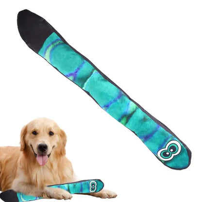 Snake Dog Toy With Squeakers Plush Puppy Toys With Squeakers At The Tail Blue Rainbow Squeaky Pet Snake Toy Long Dog Toys For