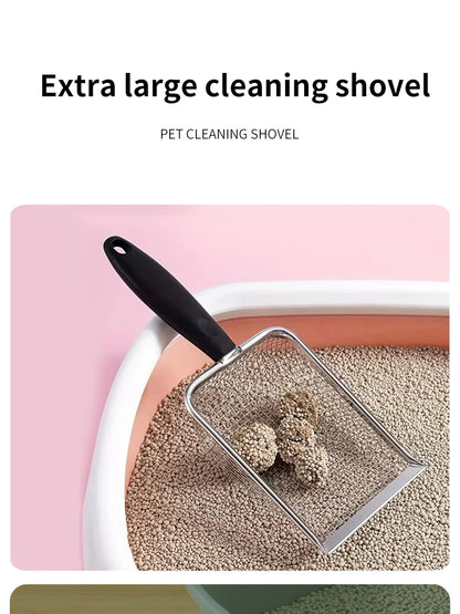 Fine Hole Cat Litter Scoop Pet Products Stainless Steel Scoop For Small Cat Litter Pet Feces Cleaning Filter Scoop