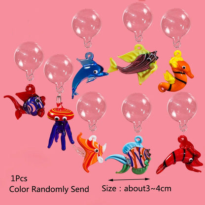 Artificial Glass Fish Small Tropical Fish Simulation Vivid Landscape Glass Fake Fish Floating Aquarium Ornament Decoration