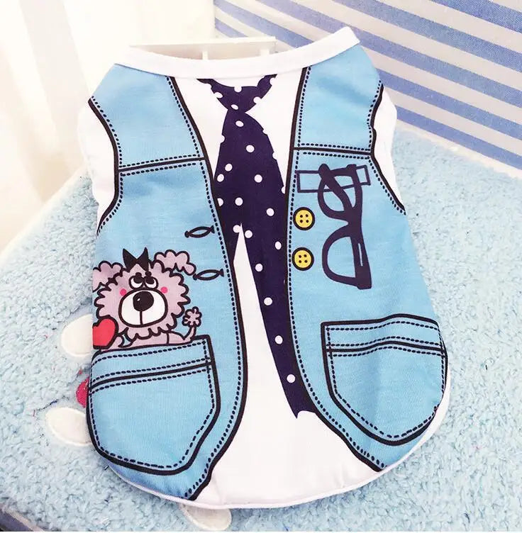 Pet Dog Clothes Clothing Cartoon  Puppy Dogs Soft Vests Summer Shirt Casual T-Shirt for Small Pet Supplies vest for dogs