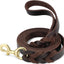 Leather Dog Leash, Heavy Duty Genuine Leather Braided Dog Leashes for Large Medium Small Dogs Shepherd Training and Walking