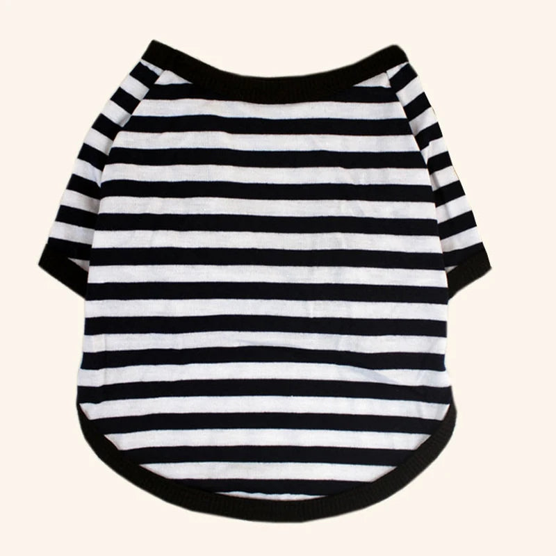 Stripe Dog T-shirt for Small Medium Dogs Cats Puppy Short Sleeve Cotton Shirt Pet Dog Summer Clothes French Bulldog Terrier