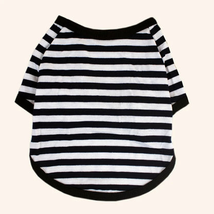 Stripe Dog T-shirt for Small Medium Dogs Cats Puppy Short Sleeve Cotton Shirt Pet Dog Summer Clothes French Bulldog Terrier
