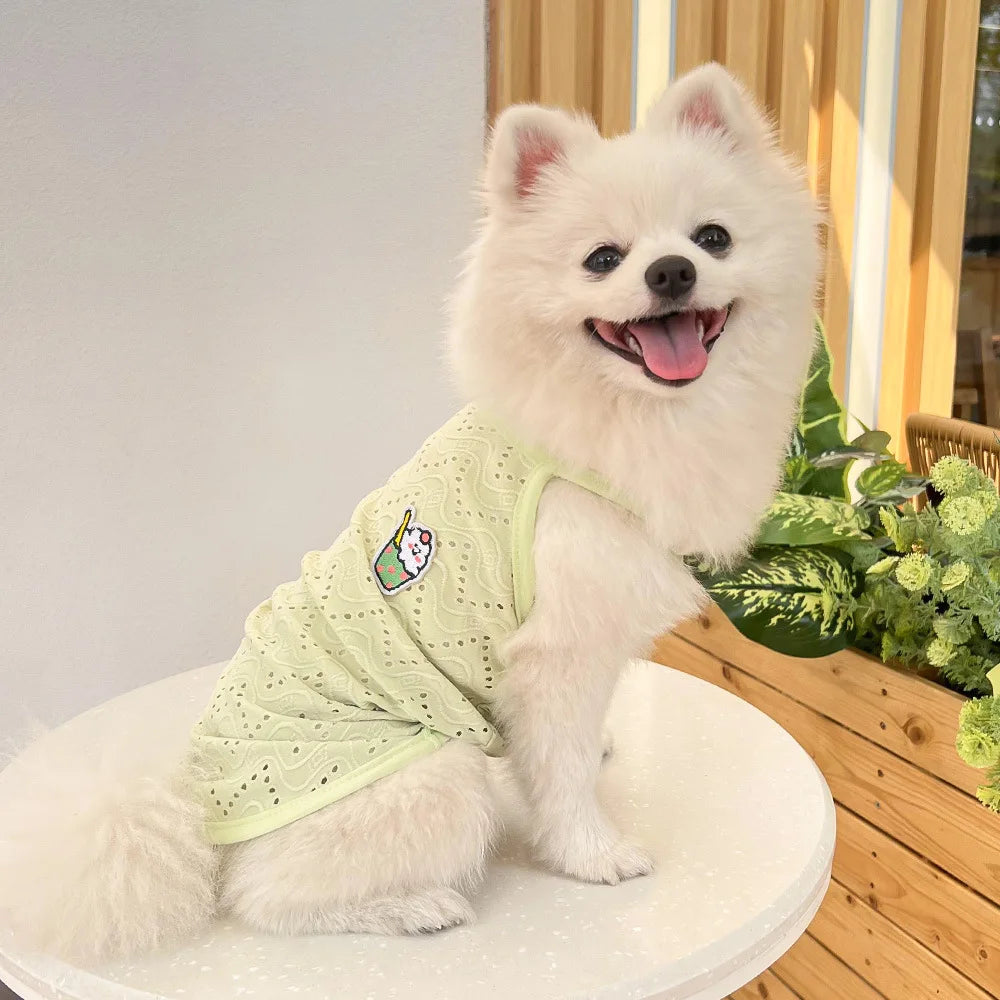 Spring and summer small dog clothing minimalist suspender thin breathable small and medium-sized dog pet cat clothing supplies