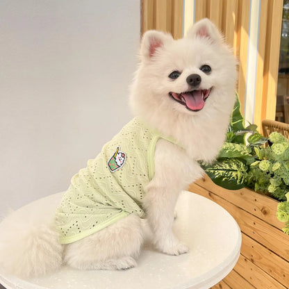 Spring and summer small dog clothing minimalist suspender thin breathable small and medium-sized dog pet cat clothing supplies