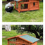 IGH Dog House Outdoor Rainproof Dog Villa Wooden Kennel Small to Medium Kennel Stainless Steel Fence Cat Cage Outdoor Dog