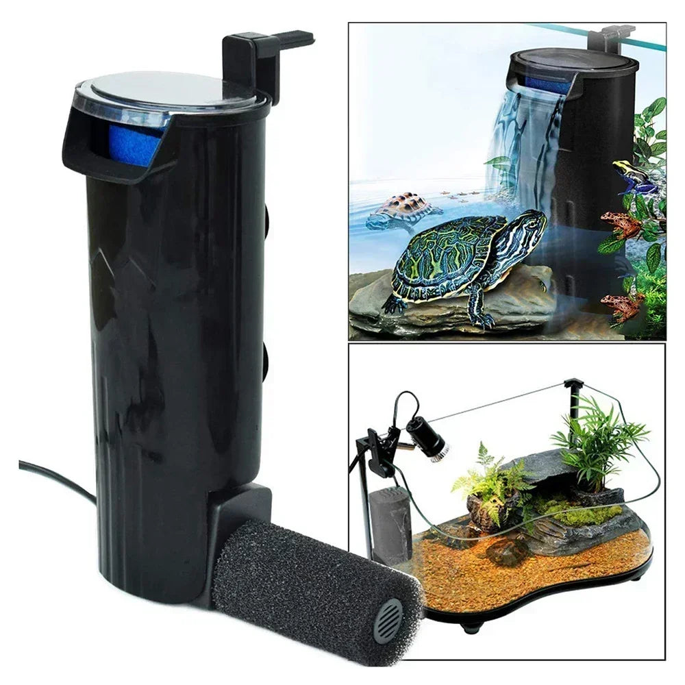 Large Transparent Turtle Tank with Basking Platform High Definition PET+ABS Plastic Anti Drop Aquarium Fish Tank Reptiles Box
