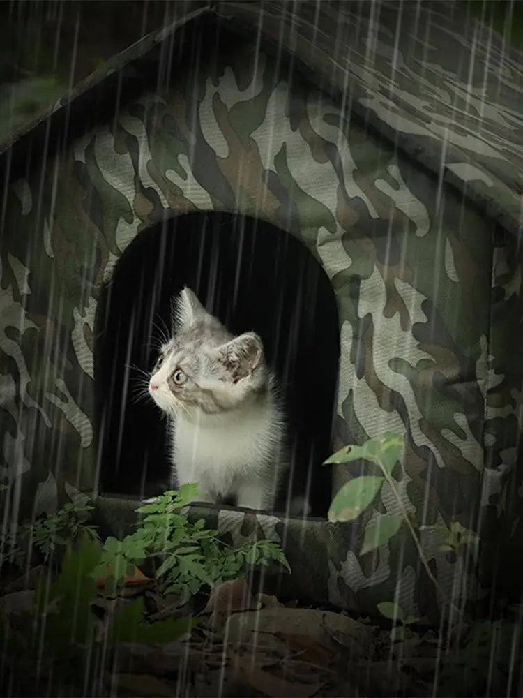 Outdoor Dog Bed Waterproof Roof Bed Waterproof Warm Dog Kennel Winter Tent Dog Nest Thickened Cold-Proof Nest Cat House
