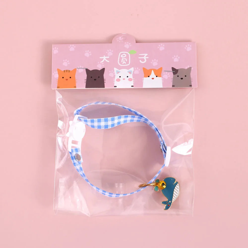 Pet Supplies Accessories for Cats Adjustable Cat Necklace for Kitten Puppy Small Dog Cat Breakaway Bell Collar with Cute Pendant