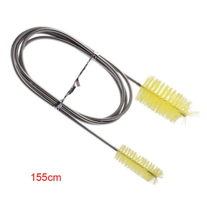 Aquarium Pipe Cleaning Brush Fish Tank Cleaner Tube Stainless Steel Water Filter Air Tube Flexible Double End Hose Accessories