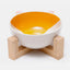 Ceramic Dog Bowl Raised Round Dog Cat Bowl No Spill Pet Dish for Food Water Feeding Cute Cartoon Printed Pet Dog Elevated Dish