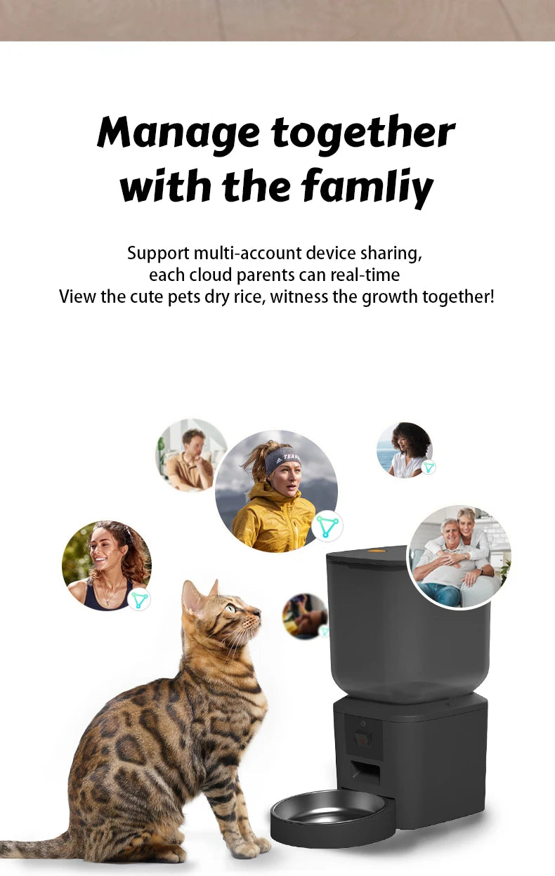 8L Automatic Cat Feeder With 1080p Camera Video 5G WiFi Cat Food Dispenser Pet Smart Voice Recorder Tuya APP Pet Auto Feeder