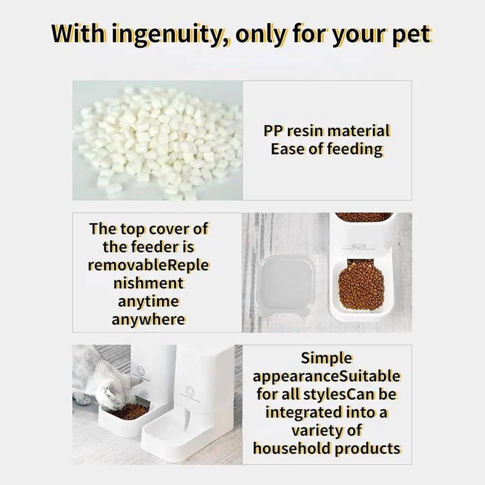 Cat Feeder Automatic Gravity Feeding System Large Mouth Design Pet Feeder Safe Using Dog Automatic Feeders Cat Water Dispenser