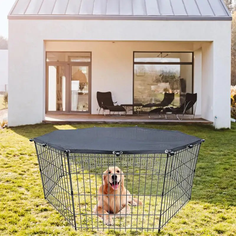 Playpen Cover Puppy Playpen Cover Sun Rain Proof Cover Playpen Cover Fits 8 Panels Dog Pen For Outdoor And Indoor Escape-Proof